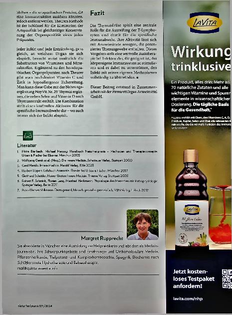Vorschauseite 4: Zentrale Rolle für die Immunabwehr: Infekte durch Anregung der Thymusaktivität behandeln.