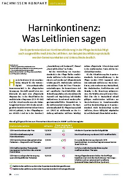 Vorschauseite 1: Harninkontinenz: Was Leitlinien sagen