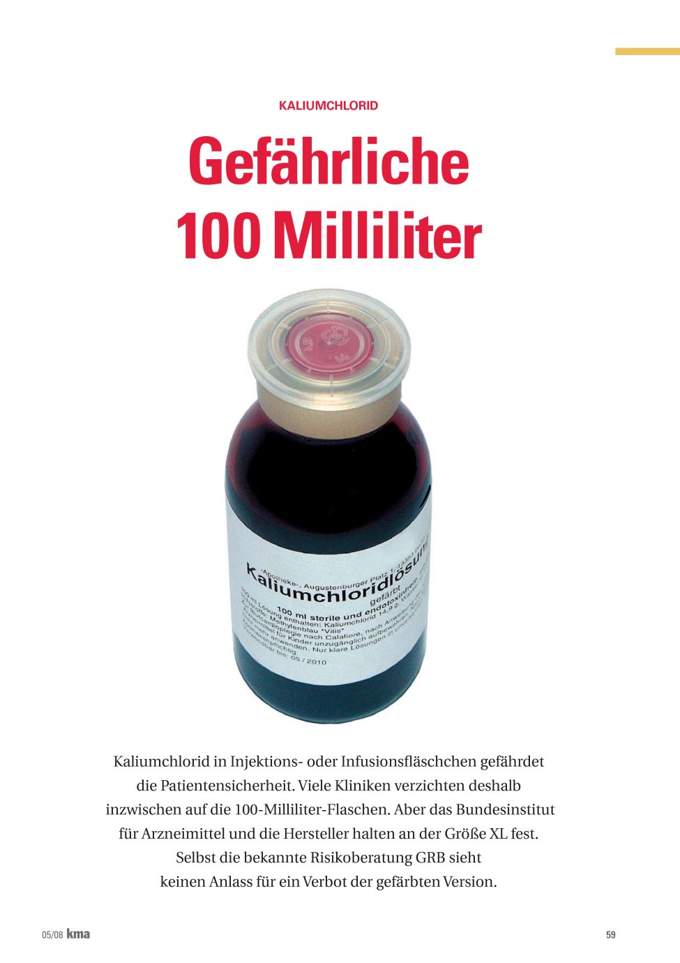Vorschauseite 1: Gefährliche 100 Milliliter