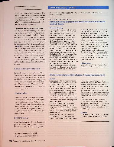 Vorschauseite 3: Advanced Nursing Practice im europäischen Raum Eine Mixed-method-Studie