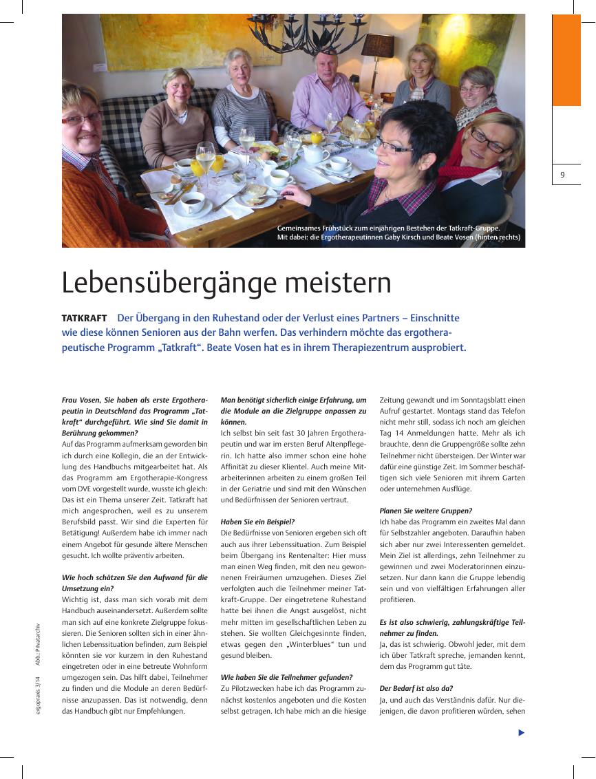 Vorschauseite 1: Tatkraft ? Lebensübergänge meistern