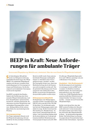 Vorschauseite 1: BEEP in Kra!t: Neue Anforderungen !ür ambulante Träger