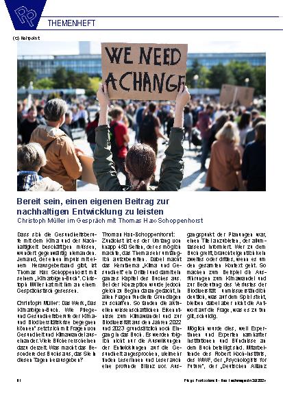Vorschauseite 1: Bereit sein, einen eigenen Beitrag zur nachhaltigen Entwicklung zu leisten.