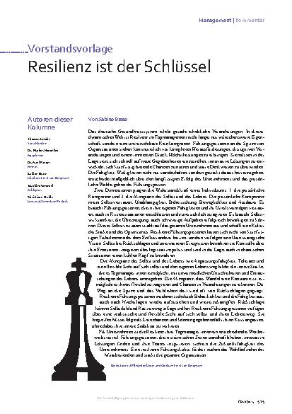 Vorschauseite 1: Resilienz ist der Schlüssel