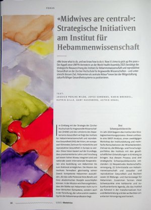 Vorschauseite 1: «Midwives are central»: Strategische Initiativen am Institut für Hebammenwissenschaft