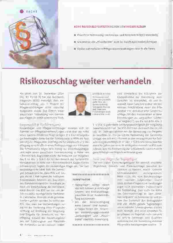 Vorschauseite 1: Risikozuschlag weiter verhandeln