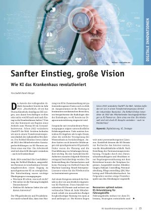 Vorschauseite 1: Sanfter Einstieg, große Vision Wie KI das Krankenhaus revolutioniert