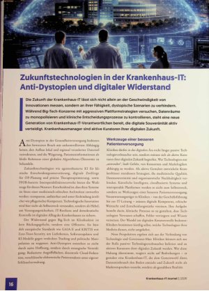 Vorschauseite 1: Zukunftstechnologien in der Krankenhaus-IT: Anti-Dystopien und digitaler Widerstand