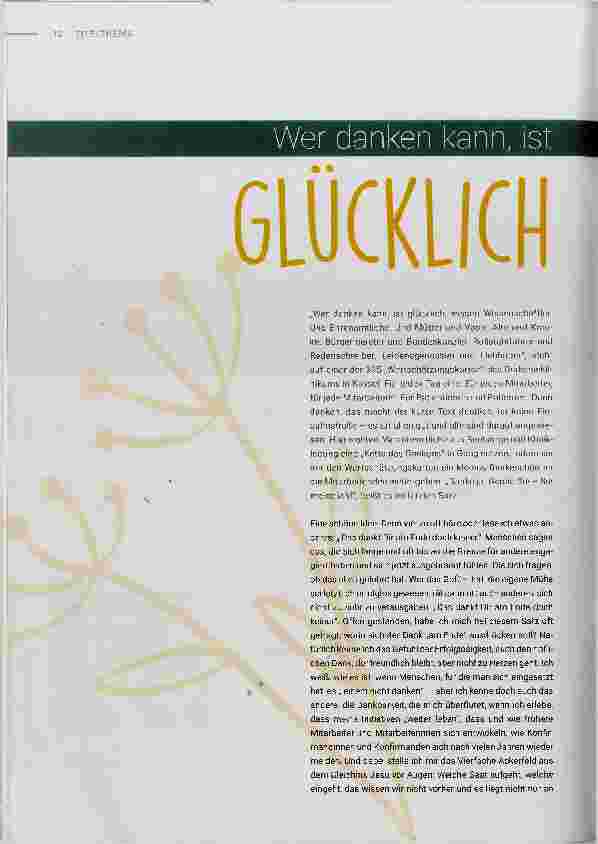 Vorschauseite 1: Wer danken kann, ist glücklich.