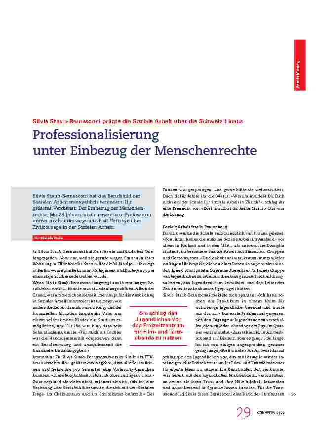 Vorschauseite 1: Professionalisierung unter Einbezug der Menschenrechte