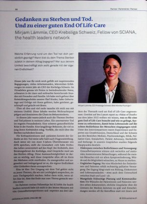 Vorschauseite 1: Gedanken zu Sterben und Tod. Und zu einer guten End Of Life Care