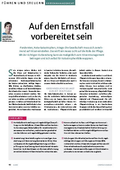 Vorschauseite 1: Auf den Ernstfall vorbereitet sein