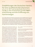 Vorschauseite 1: Empfehlungen des Deutschen Vereins für eine qualifizierte Berufseinmündung in das Arbeitsfeld Kindertageseinrichtung und die Eröffnung von Karrierewegen