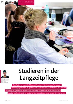 Vorschauseite 1: Studieren in der Langzeitpflege