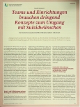 Vorschauseite 1: Teams und Einrichtungen brauchen dringend Konzepte zum Umgang mit Suizidwünschen.
