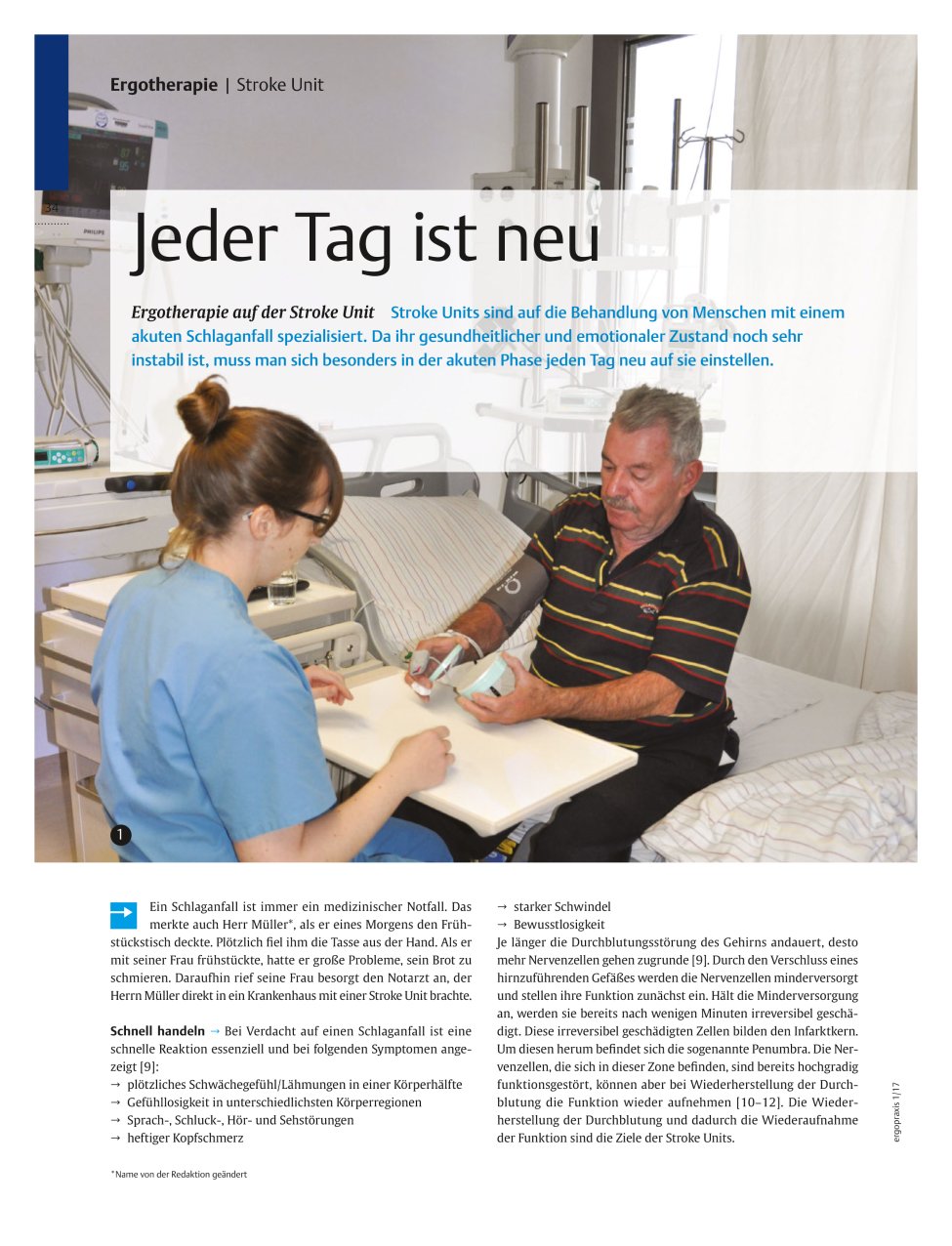 Vorschauseite 1: Ergotherapie auf der Stroke Unit ? Jeder Tag ist neu