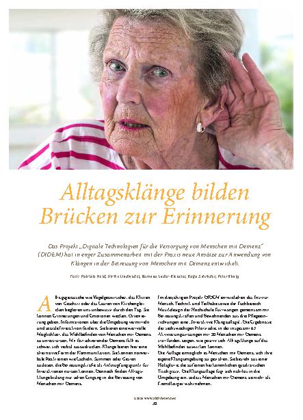 Vorschauseite 1: Alltagsklänge bilden Brücken zur Erinnerung