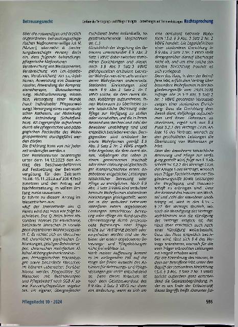 Vorschauseite 4: Zur Frage, ob die angebotenen Versorgungsund Pflegeleistungen generell geeignet sind, einem Betreuer die Organisation des Lebens des Betreuten im Wesentlichen abzunehmen.