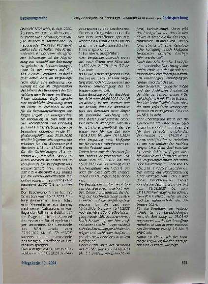 Vorschauseite 6: Zur Frage, ob die angebotenen Versorgungsund Pflegeleistungen generell geeignet sind, einem Betreuer die Organisation des Lebens des Betreuten im Wesentlichen abzunehmen.
