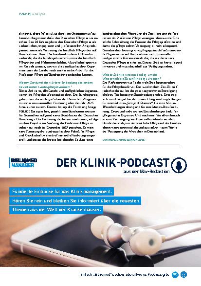 Vorschauseite 3: Pflegekompetenzgesetz „Der Gesetzentwurf ist als Erfolg zu werten“