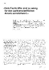 Vorschauseite 1: "Viele Fachkräfte sind zu wenig für den partnerschaftlichen Ansatz sensibilisiert."