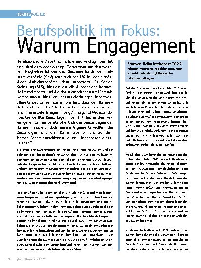 Vorschauseite 1: Berufspolitik im Fokus: Warum EngagementWarum Engagement für die eigene Branche zählt