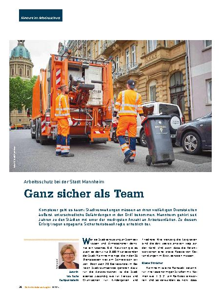 Vorschauseite 1: Arbeitsschutz bei der Stadt Mannheim: Ganz sicher im Team.