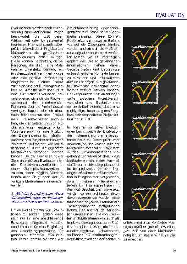 Vorschauseite 2: Welchen Mehrwert kann Evaluation bringen?