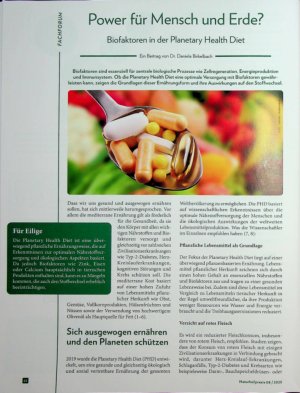 Vorschauseite 1: Power für Mensch und Erde? Biofaktoren in der Planetary Health Diet
