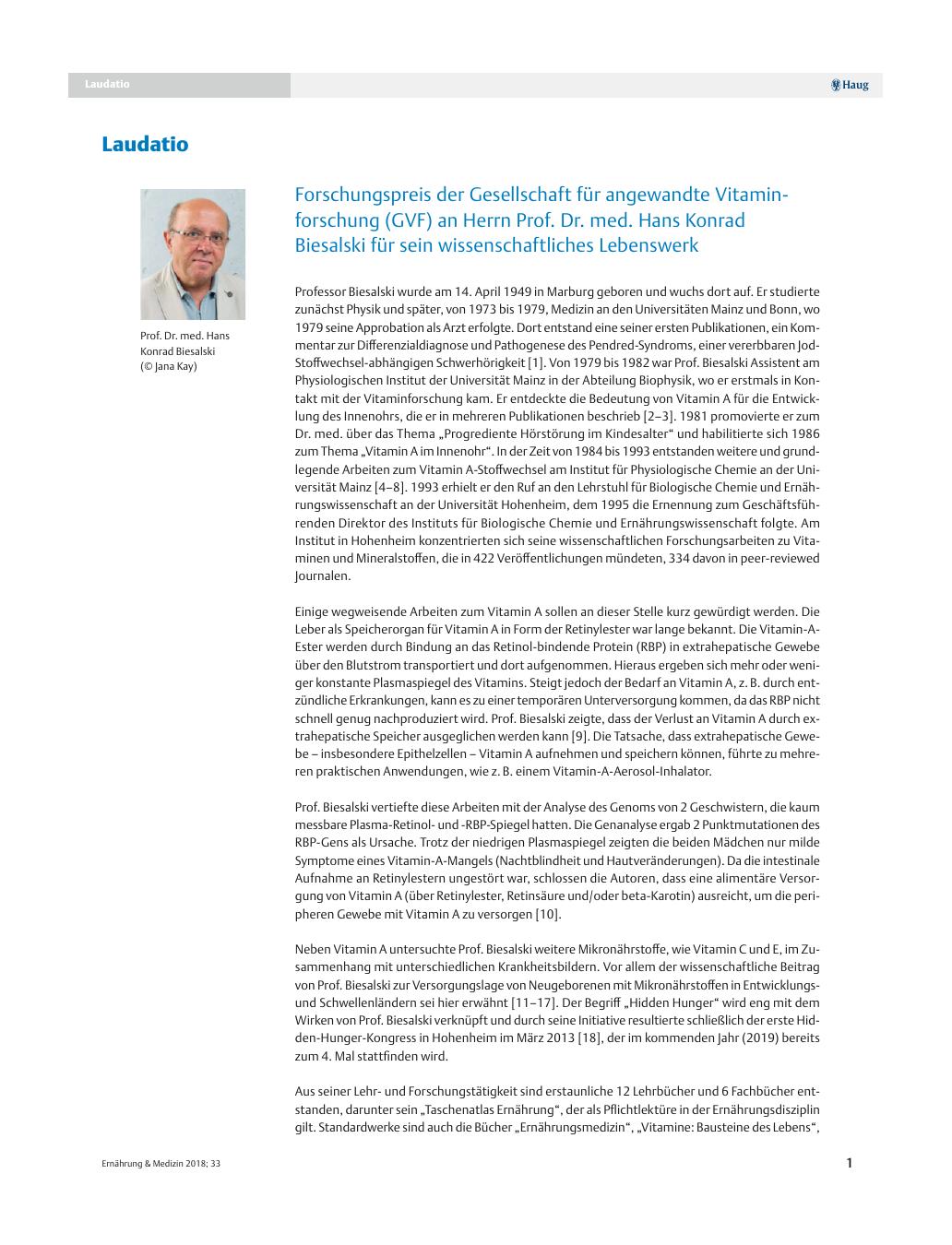 Vorschauseite 1: Laudatio