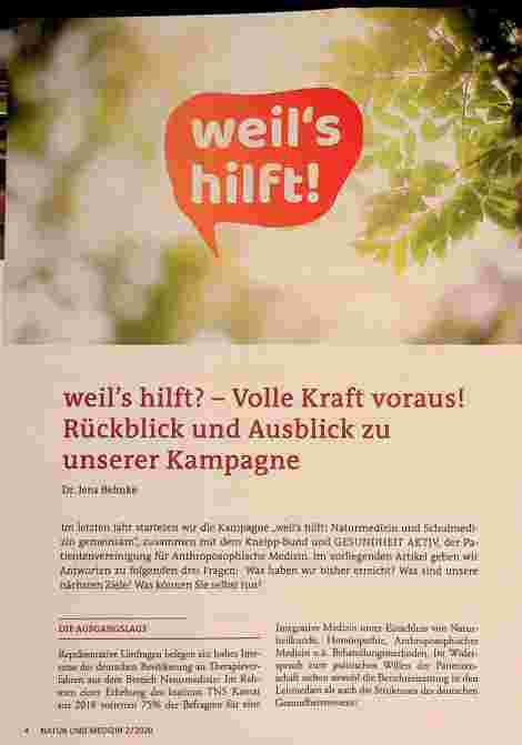 Vorschauseite 1: Weil s hilft? - Volle Kraft voraus! Rückblick und Ausblick zu unserer Kampagne