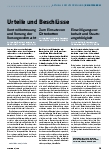 Vorschauseite 1: Urteile und Beschlüsse
