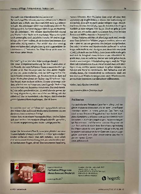 Vorschauseite 2: Was tun gegen den Pflegekräftemangel? (Teil 1) - Das Beispiel Palliaviva