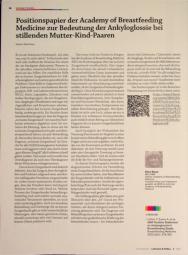 Vorschauseite 1: Positionspapier der Academy of Breastfeeding Medicine zur Bedeutung der Ankyloglossie bei stillenden Mutter-Kind-Paaren