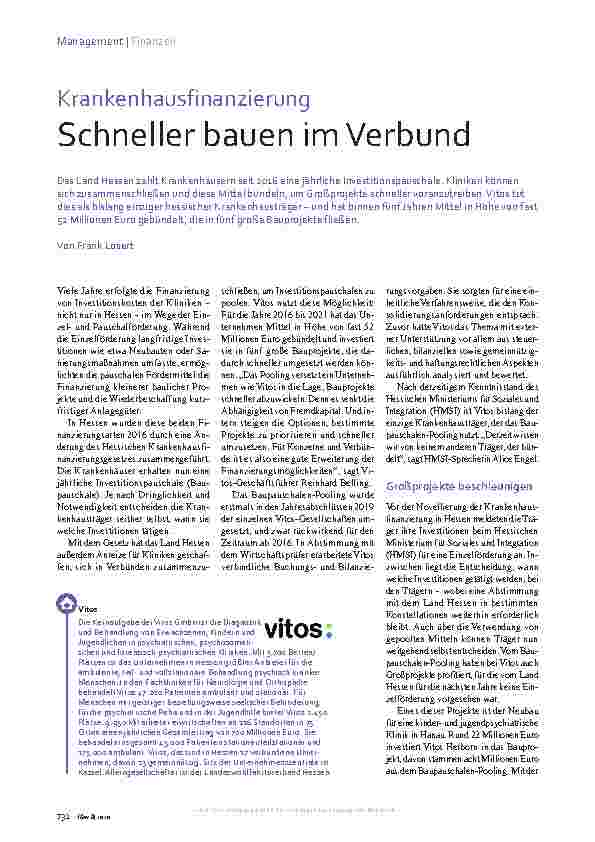 Vorschauseite 1: Krankenhausfinanzierung: Schneller bauen im Verbund