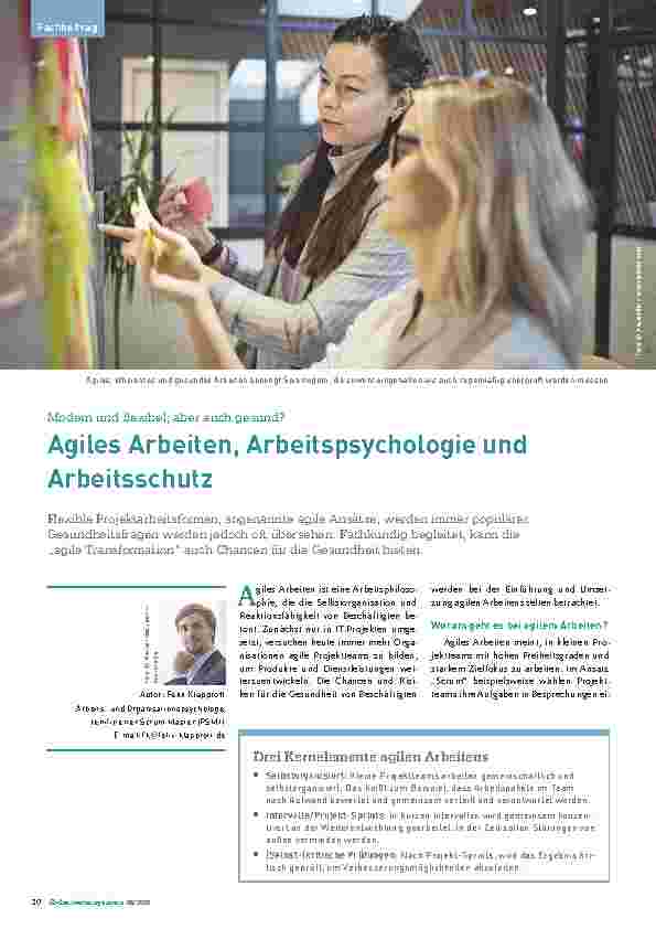 Vorschauseite 1: Modern und flexibel; aber auch gesund? Agiles Arbeiten, Arbeitspsychologie und Arbeitsschutz