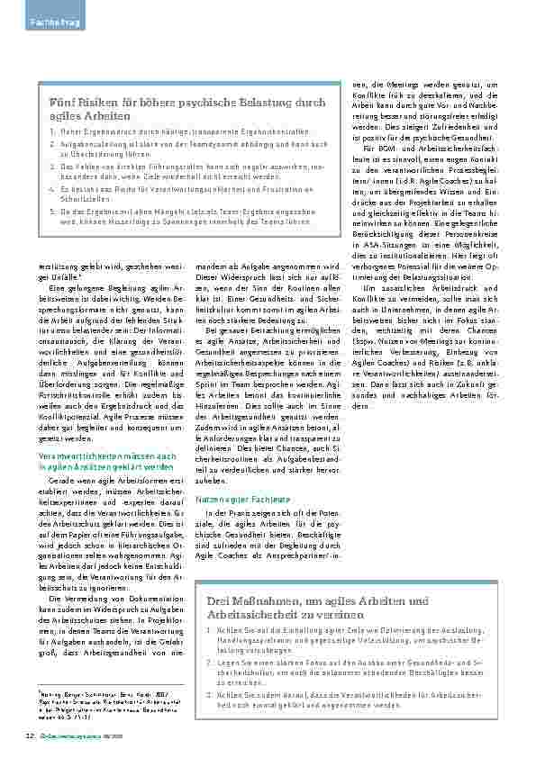 Vorschauseite 3: Modern und flexibel; aber auch gesund? Agiles Arbeiten, Arbeitspsychologie und Arbeitsschutz
