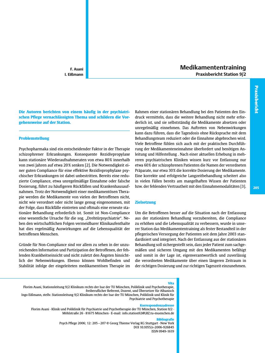 Vorschauseite 1: Medikamententraining