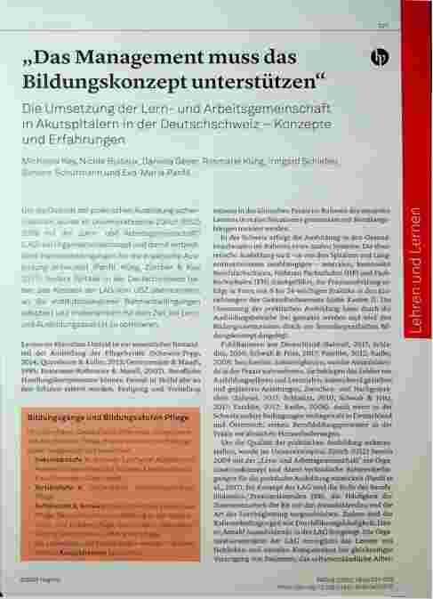 Vorschauseite 1: Das Management muss das Bildungskonzept unterstützen.