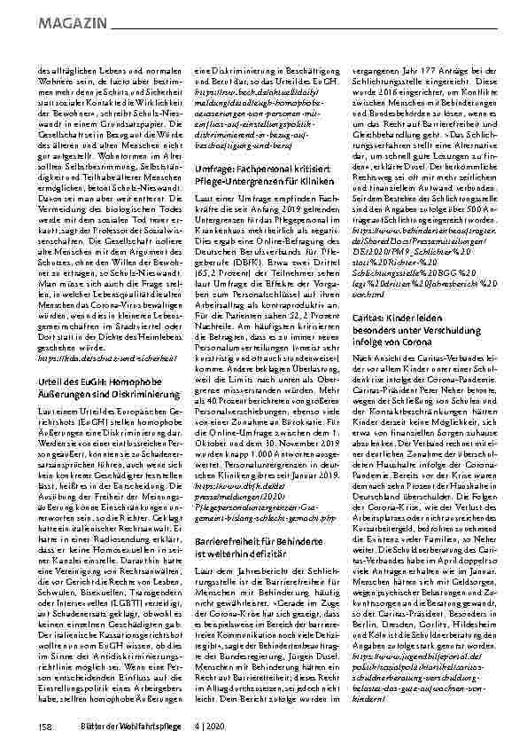 Vorschauseite 2: Fachinformationen der Blätter der Wohlfahrtspflege