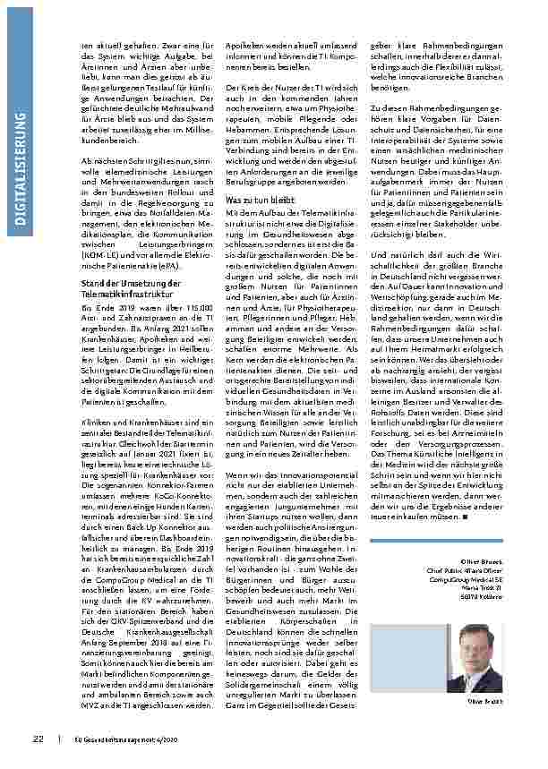Vorschauseite 3: Die Gesundheitsversorgung verbessern und Chancen nutzen. Die Telematikinfrastruktur als Basis für den digitalen Wandel in der Gesundheitsversorgung.