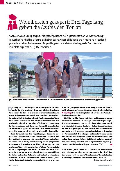Vorschauseite 1: Wohnbereich gekapert: Drei Tage lang geben die Azubis den Ton an