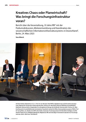 Vorschauseite 1: Kreatives Chaos oder Planwirtschaft? Was bringt die Forschungsinfrastruktur voran?