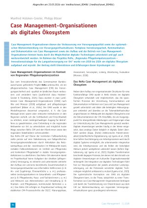 Vorschauseite 1: Case Management-Organisationen als digitales Ökosystem