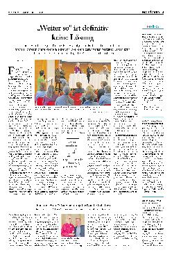 Vorschauseite 1: "Weiter so" ist definitiv keine Lösung.