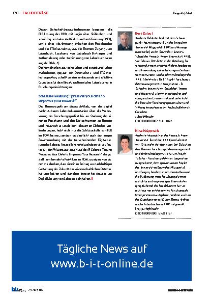 Vorschauseite 6: ELB@HHU: elektronische Laborbücher digitalisieren die Labordokumentation