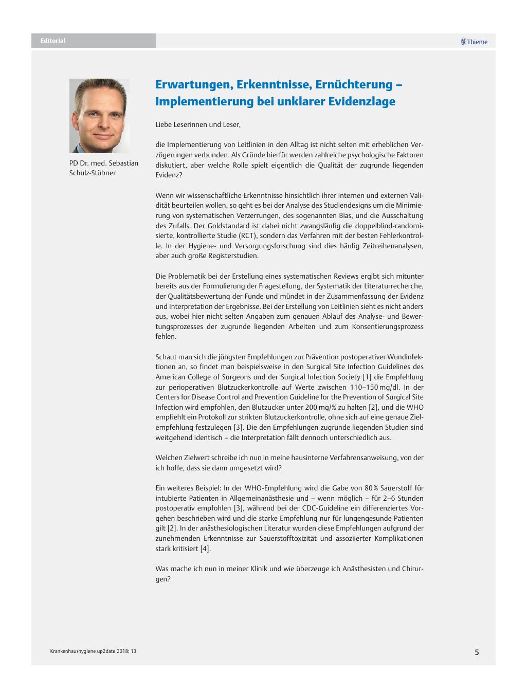 Vorschauseite 1: Erwartungen, Erkenntnisse, Ernüchterung? Implementierung bei unklarer Evidenzlage