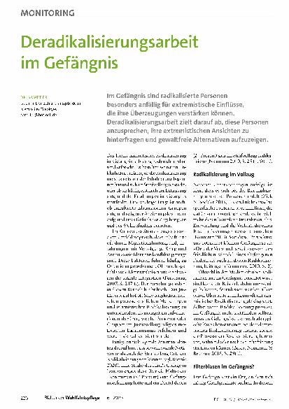 Vorschauseite 1: Deradikalisierungsarbeit im Gefängnis