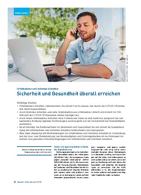 Vorschauseite 1: Ortsflexibles und hybrides Arbeiten Sicherheit und Gesundheit überall erreichen