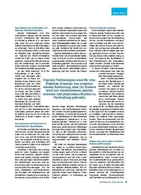 Vorschauseite 2: Ortsflexibles und hybrides Arbeiten Sicherheit und Gesundheit überall erreichen